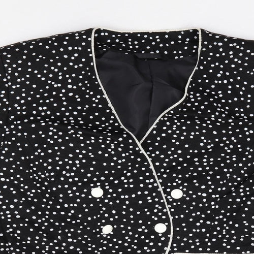 Country Casuals Womens Black Polka Dot Cotton Jacket Suit Jacket Size 10