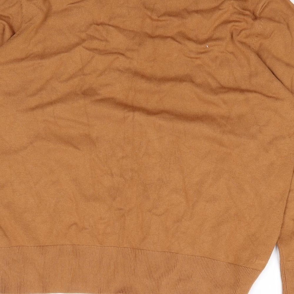 M&Co Womens Brown Round Neck  Viscose Pullover Jumper Size 16
