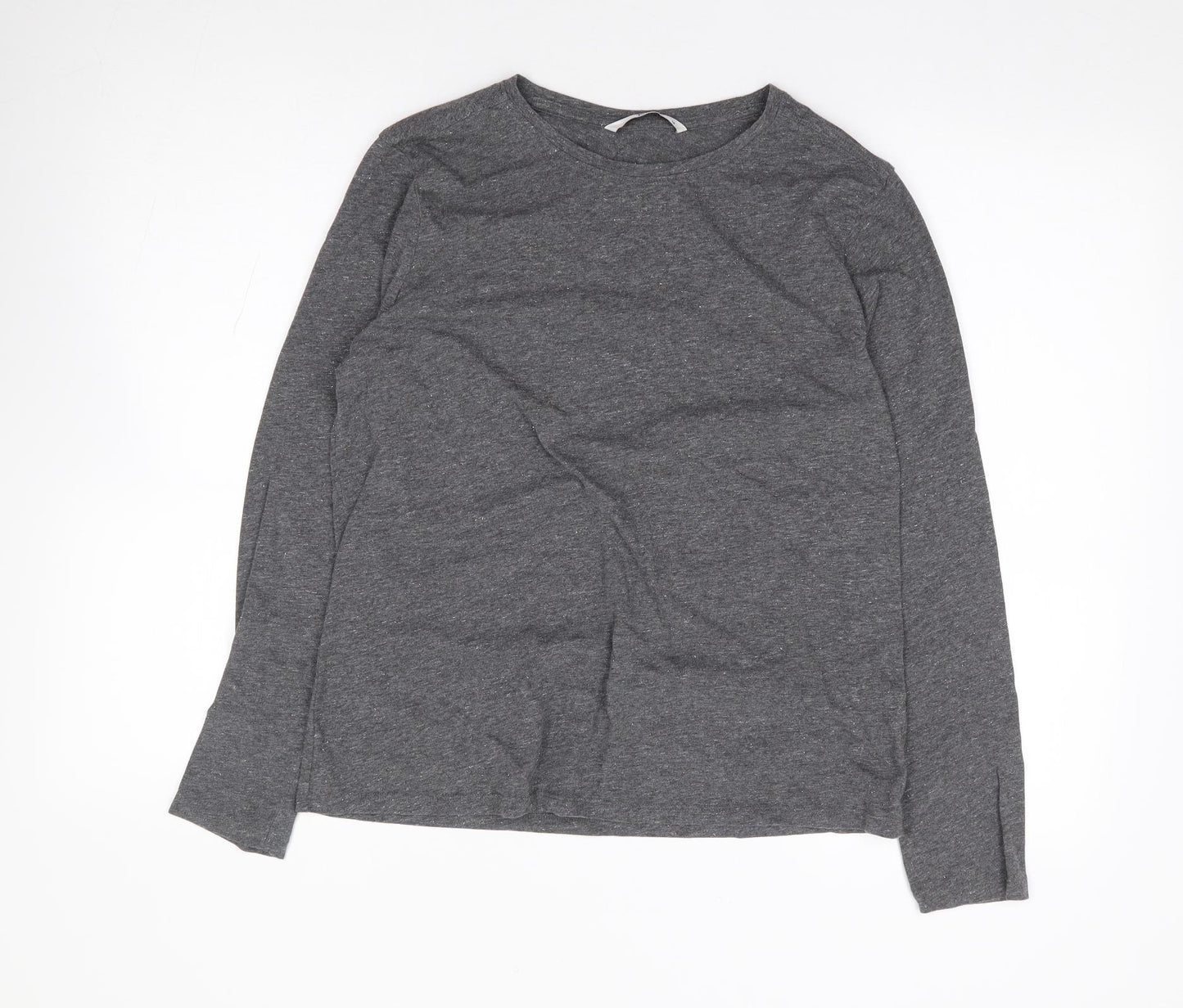 TU Womens Grey  Cotton Jersey T-Shirt Size 14 Round Neck