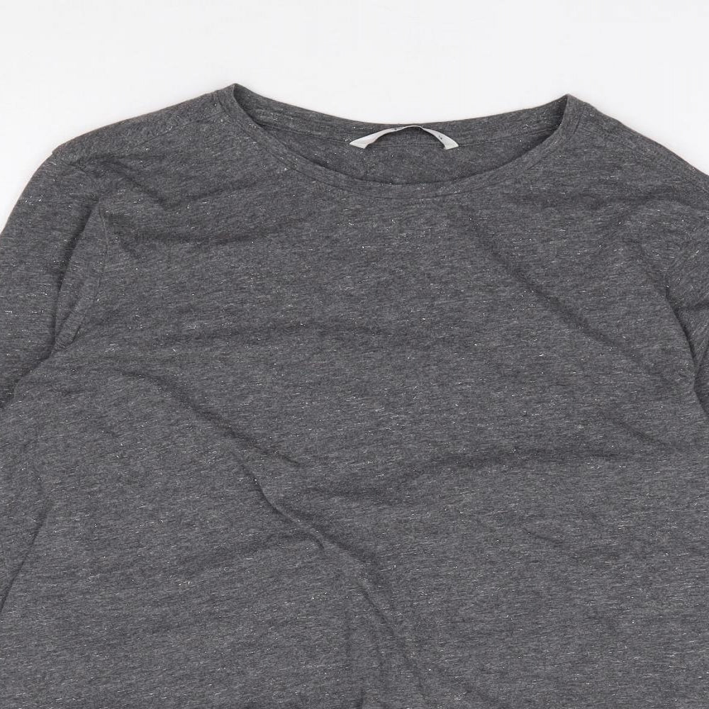 TU Womens Grey  Cotton Jersey T-Shirt Size 14 Round Neck