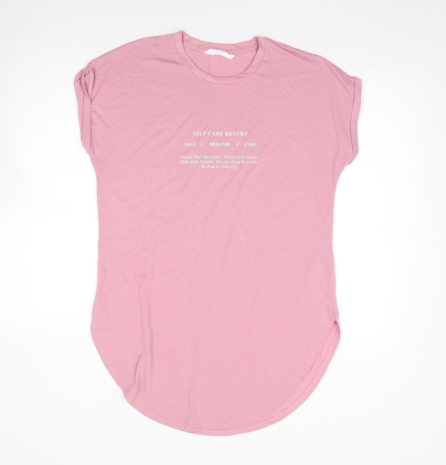 Primark Womens Pink  Polyester Tunic T-Shirt Size S Crew Neck