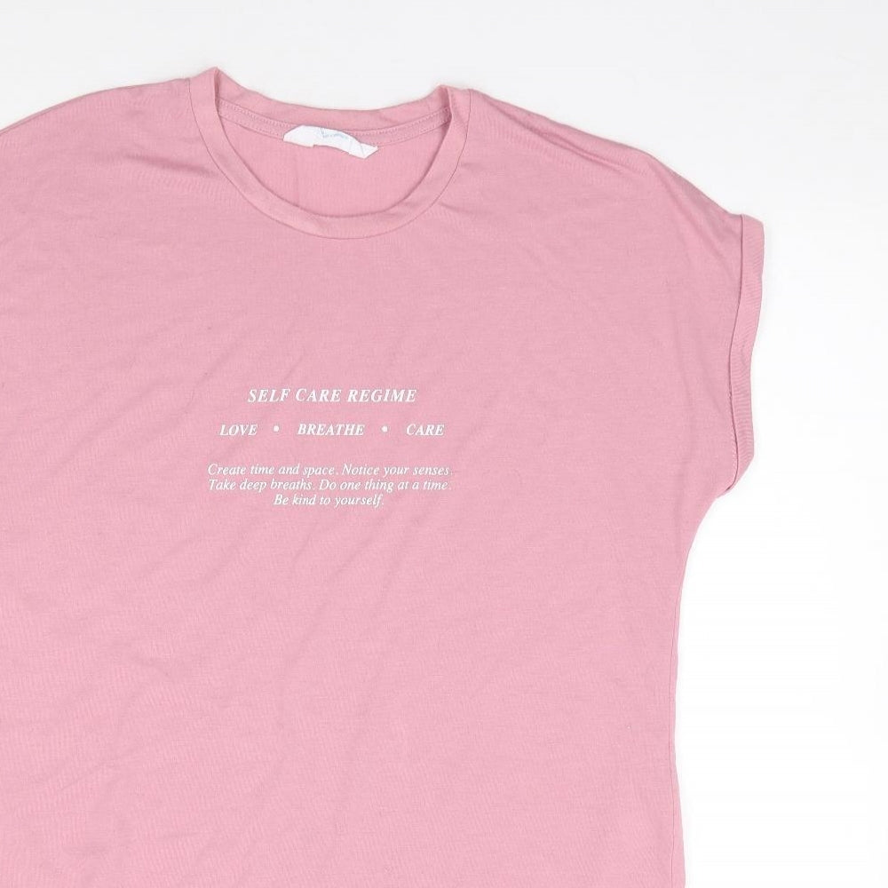 Primark Womens Pink  Polyester Tunic T-Shirt Size S Crew Neck