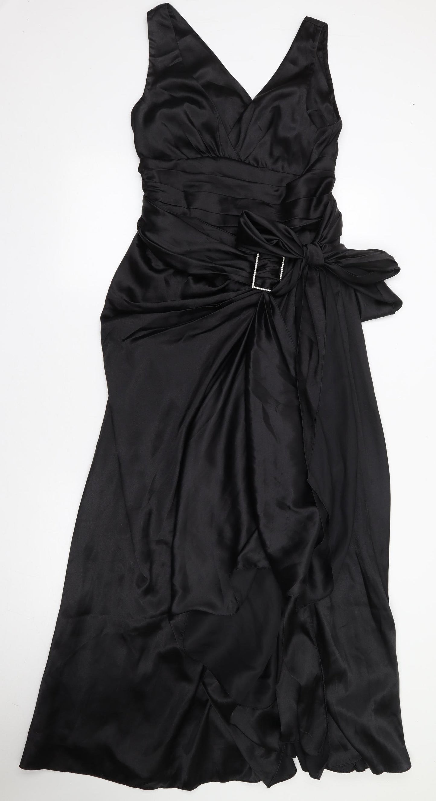 Oli Womens Black  Polyester Ball Gown  Size 14  V-Neck Zip