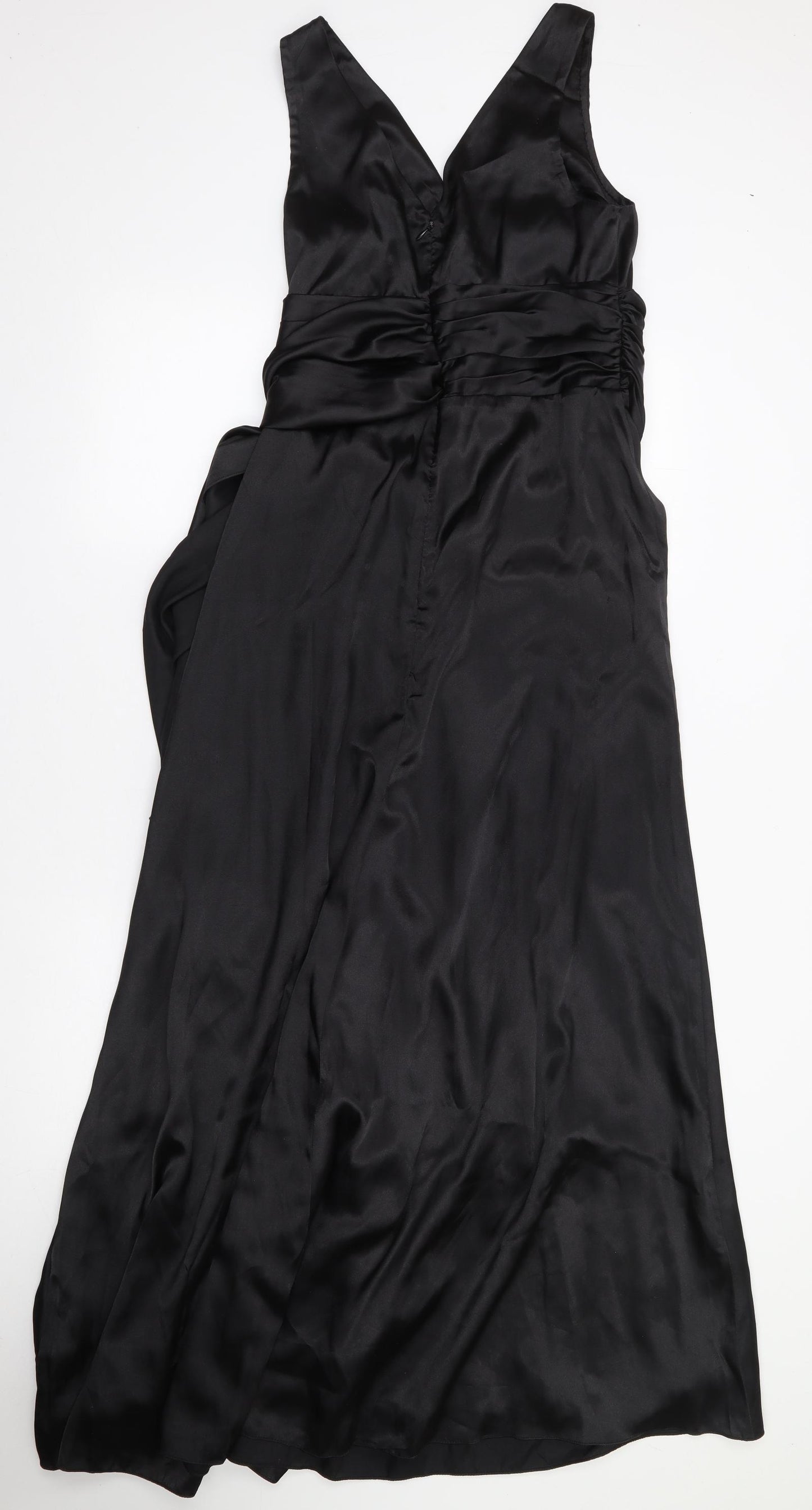 Oli Womens Black  Polyester Ball Gown  Size 14  V-Neck Zip