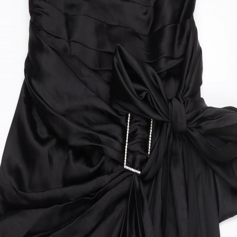Oli Womens Black  Polyester Ball Gown  Size 14  V-Neck Zip