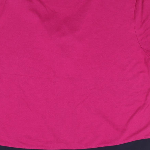 Marks and Spencer Womens Pink  Viscose Jersey T-Shirt Size 14 V-Neck