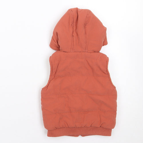 Dunnes Boys Orange   Gilet Coat Size 3-6 Months   Zip