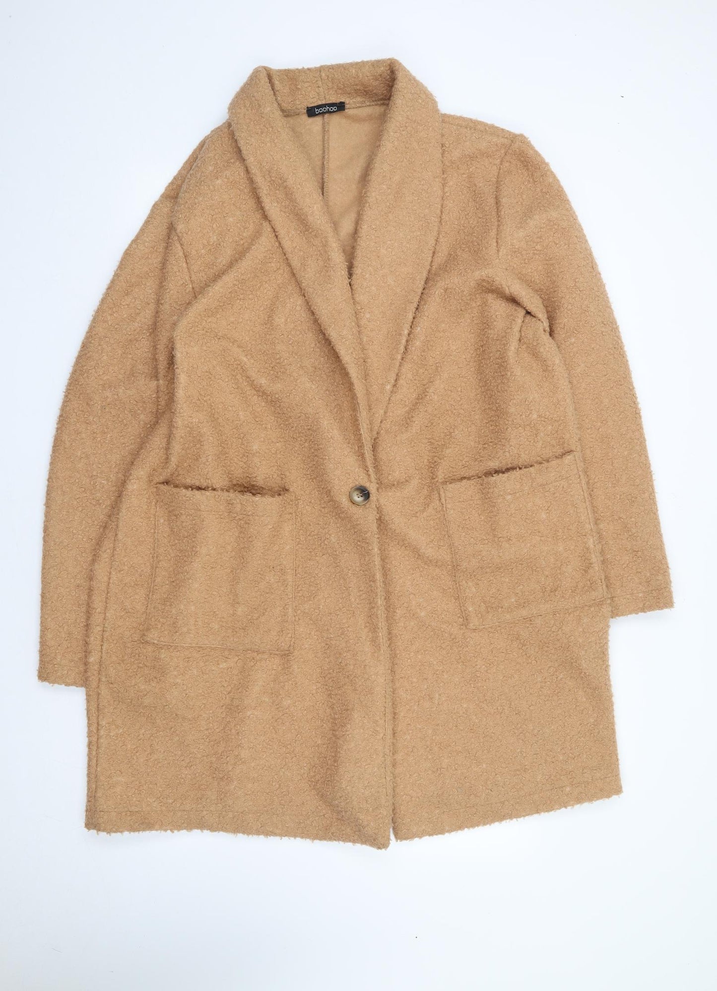 Made in Italy Womens Beige   Jacket Coat Size M  Button - Teddy Coat