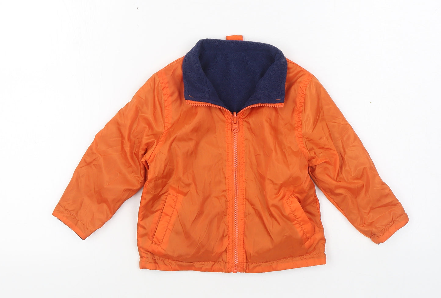 Marks and Spencer Boys Orange   Jacket  Size 18-24 Months   Zip - Reversable