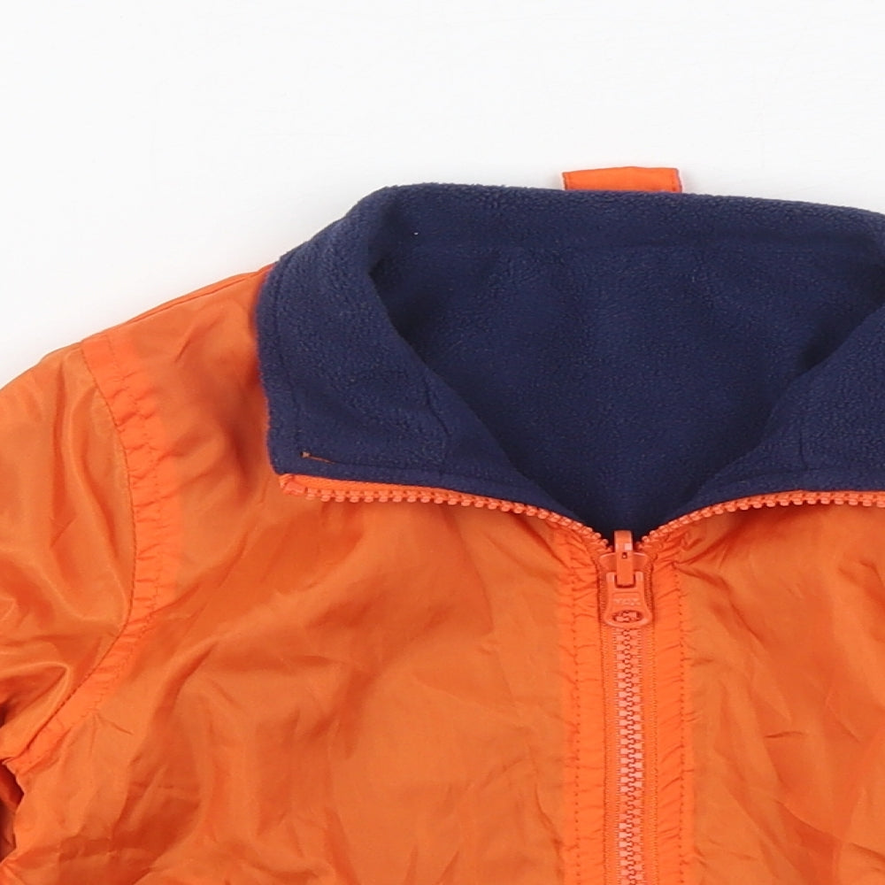 Marks and Spencer Boys Orange   Jacket  Size 18-24 Months   Zip - Reversable