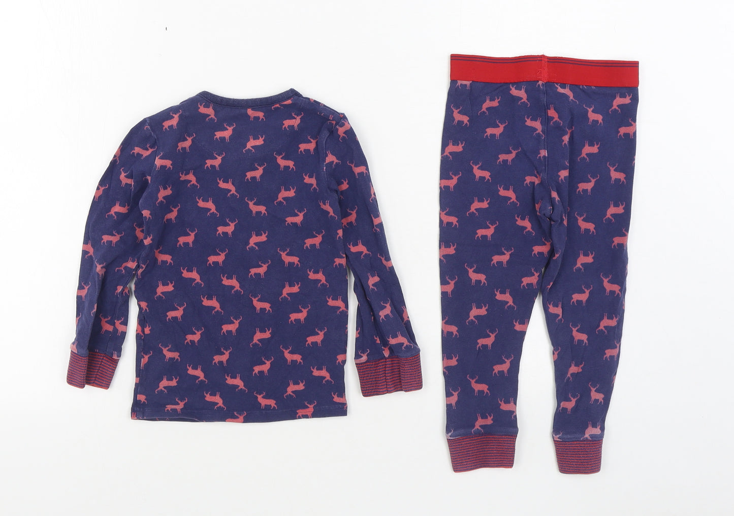Marks and Spencer Boys Blue Geometric 100% Cotton  Pyjama Set Size 2-3 Years  Button