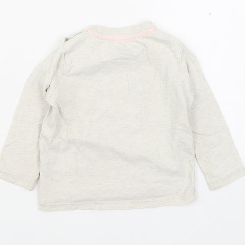 F&F Boys Beige  100% Cotton Basic T-Shirt Size 9-12 Months Round Neck Pullover