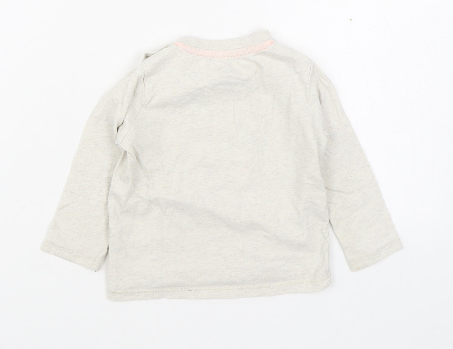 F&F Boys Beige  100% Cotton Basic T-Shirt Size 9-12 Months Round Neck Pullover