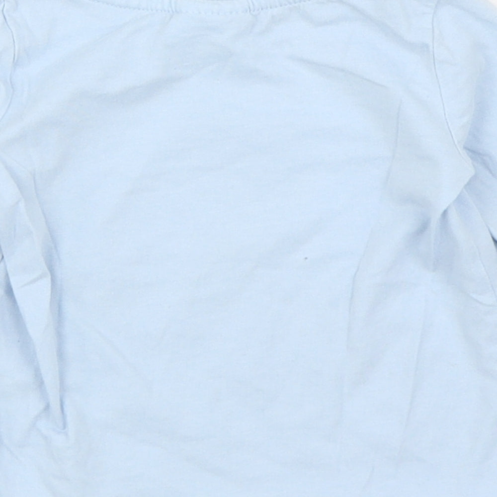 So Cute Boys Blue  Cotton Basic T-Shirt Size 9-12 Months Round Neck Pullover