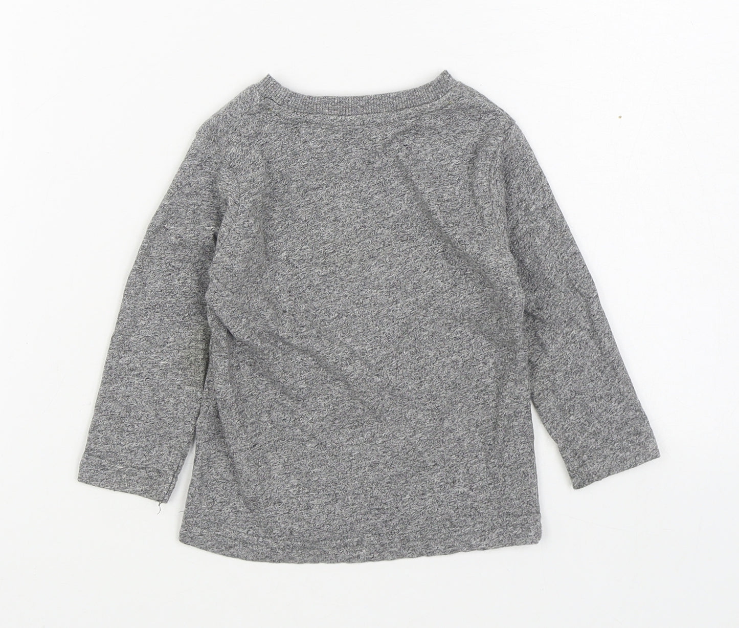 Dunnes Stores Boys Grey  Cotton Basic T-Shirt Size 12-18 Months Round Neck Pullover