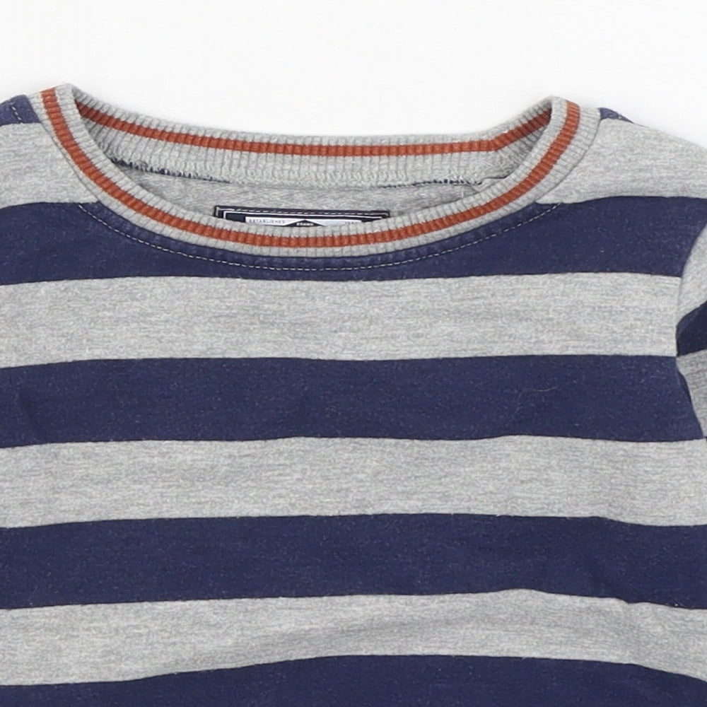 NEXT Boys Blue Striped Cotton Pullover Jumper Size 12-18 Months  Pullover