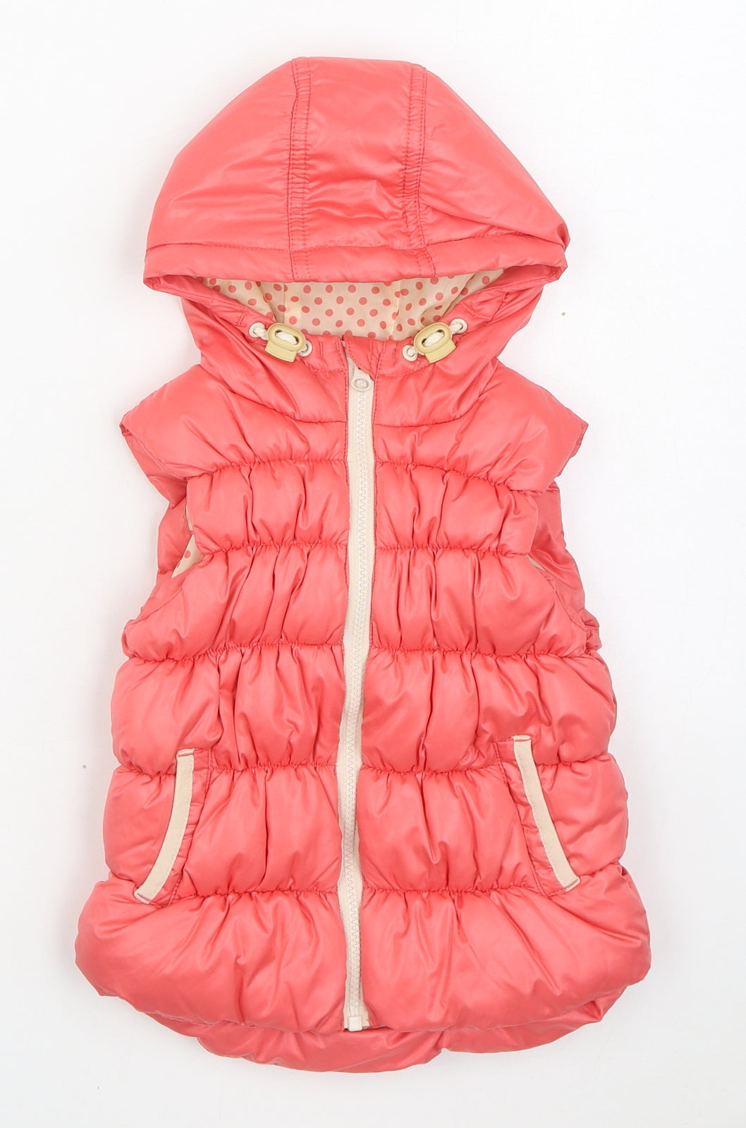 NEXT Girls Pink   Gilet Coat Size 2-3 Years  Zip