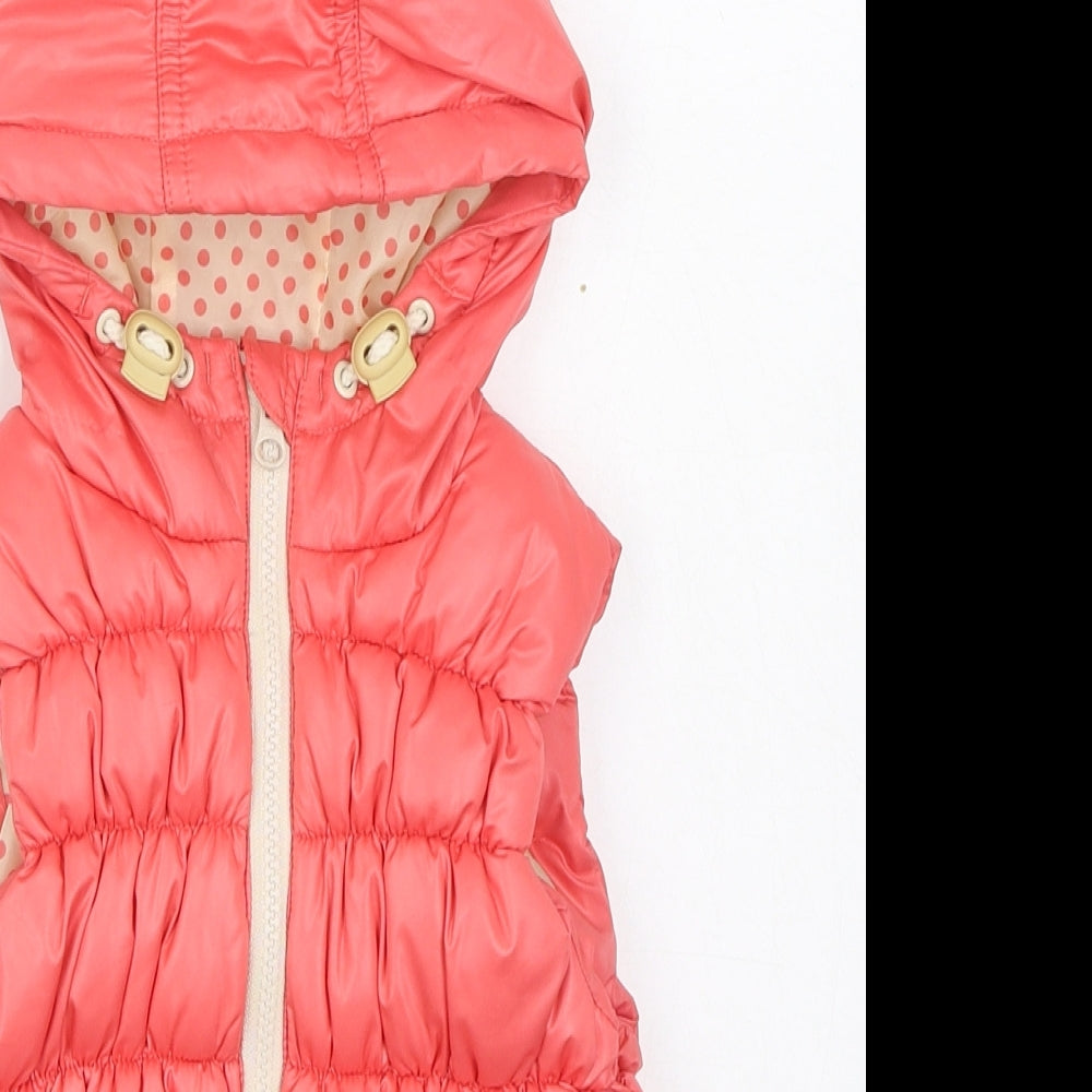 NEXT Girls Pink   Gilet Coat Size 2-3 Years  Zip