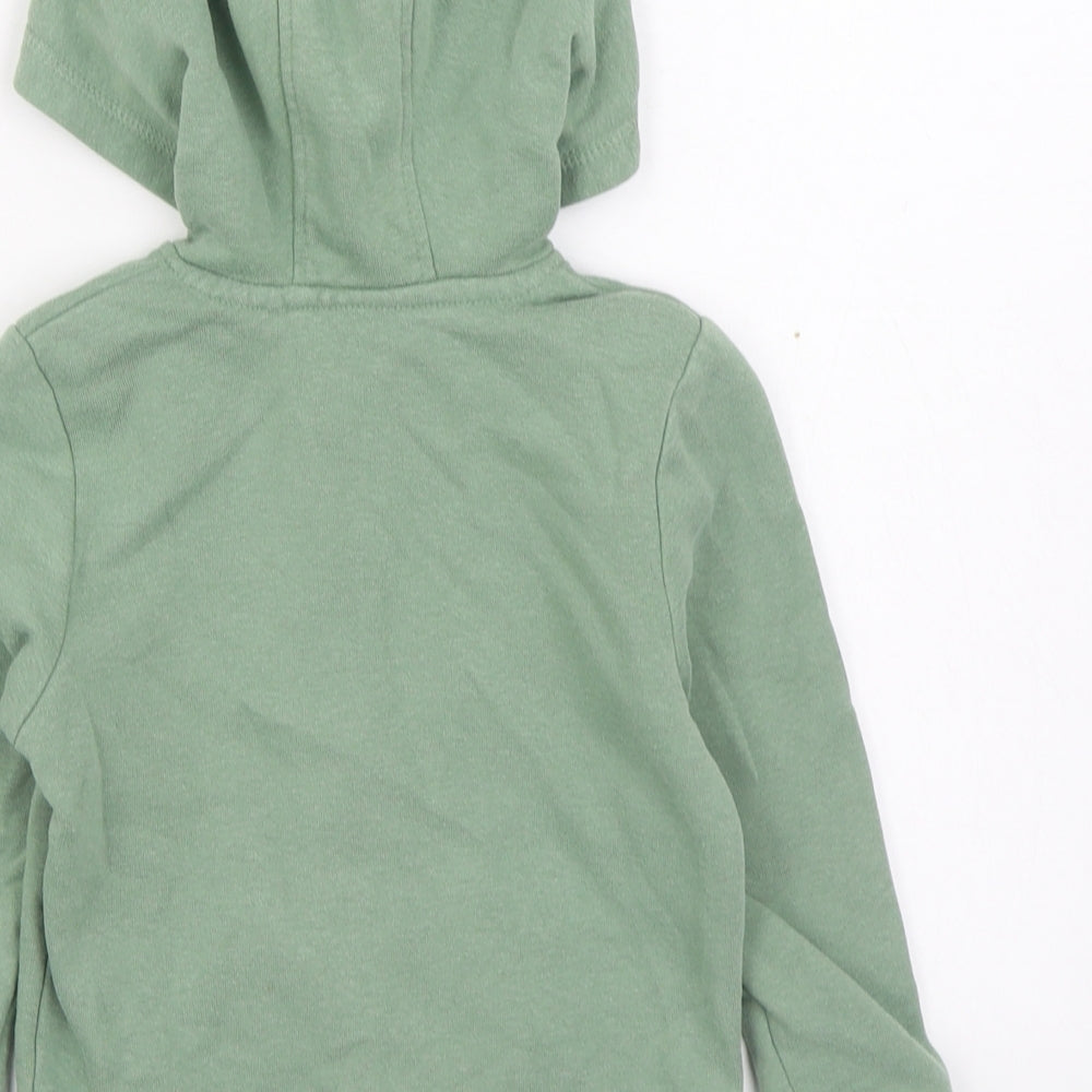 George Girls Green  Cotton Full Zip Hoodie Size 3-4 Years  Zip