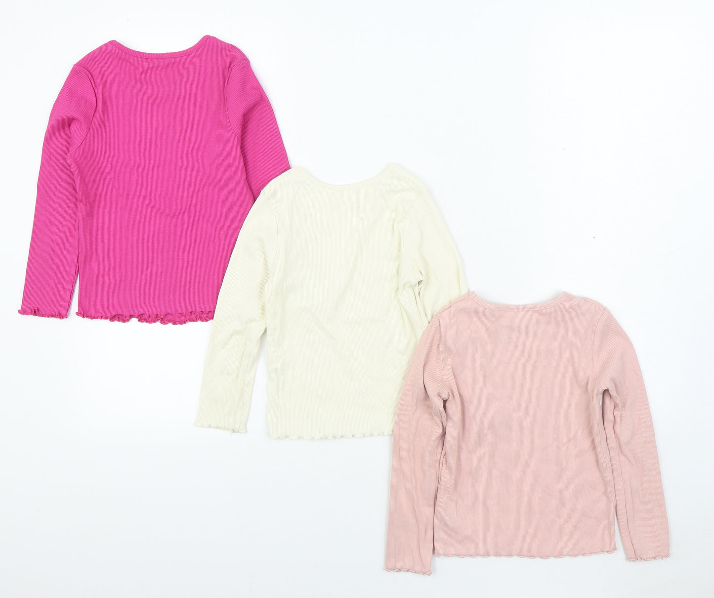 George + Next Girls Multicoloured  Cotton Basic T-Shirt Size 3-4 Years Round Neck Pullover - 3 Pack