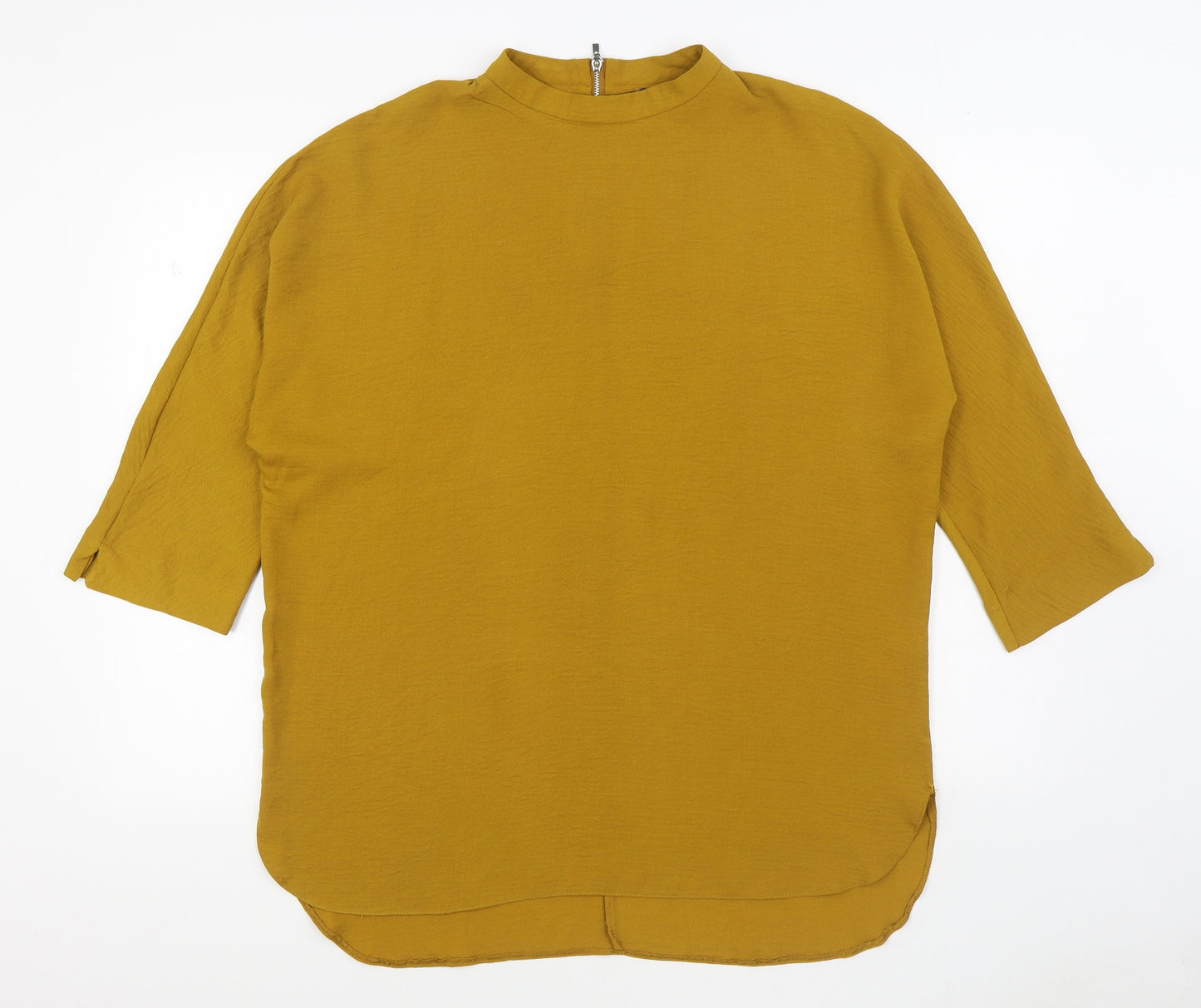 Primark Womens Yellow  Polyester Basic Blouse Size 16 Round Neck