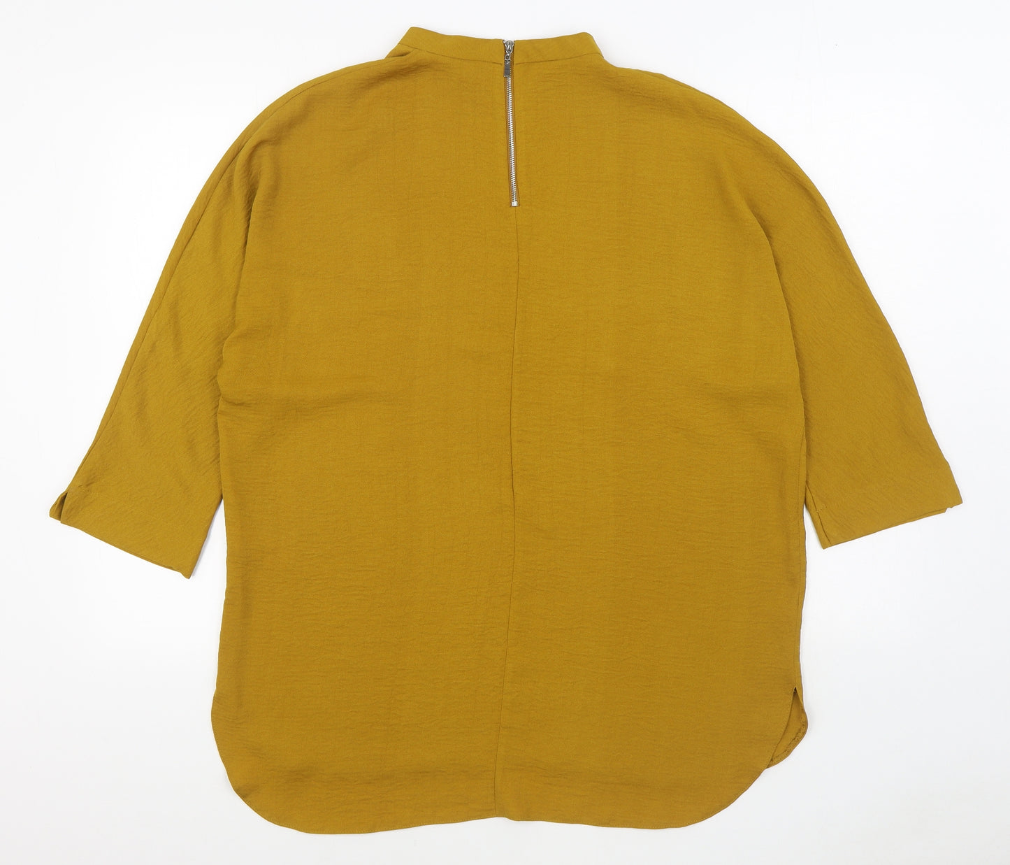 Primark Womens Yellow  Polyester Basic Blouse Size 16 Round Neck