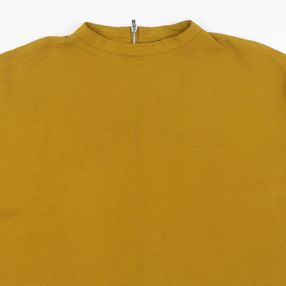 Primark Womens Yellow  Polyester Basic Blouse Size 16 Round Neck