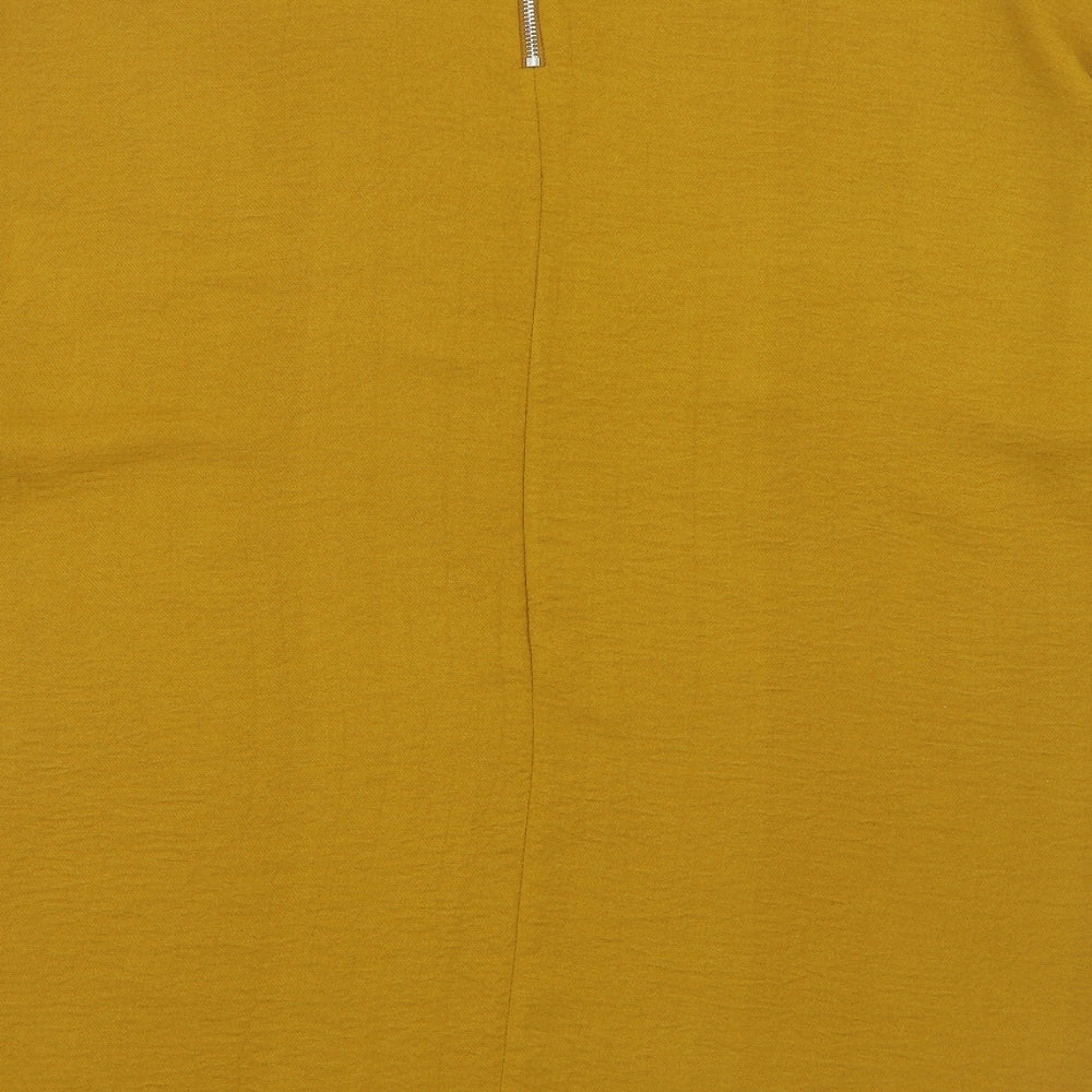 Primark Womens Yellow  Polyester Basic Blouse Size 16 Round Neck