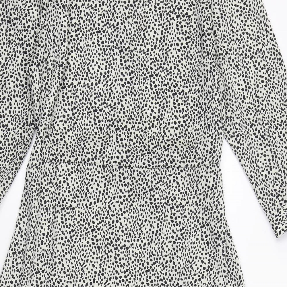 Primark Womens Black Geometric Polyester A-Line  Size 16  Boat Neck Pullover