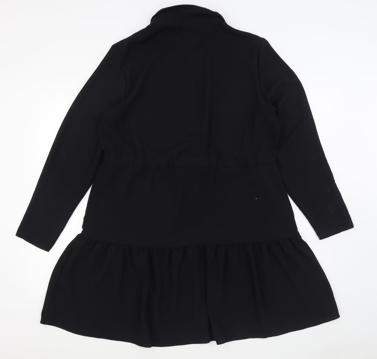 New Look Womens Black  Polyester Shirt Dress  Size 16  Collared Button