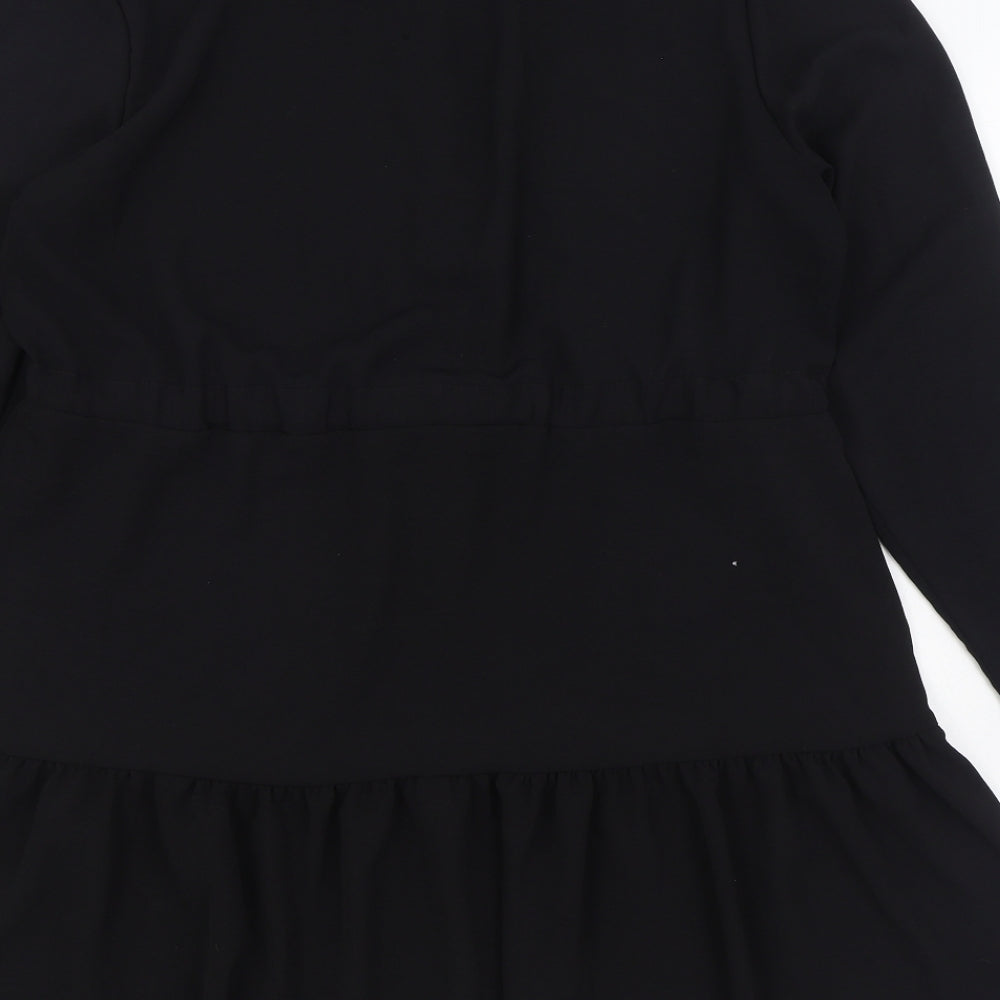 New Look Womens Black  Polyester Shirt Dress  Size 16  Collared Button