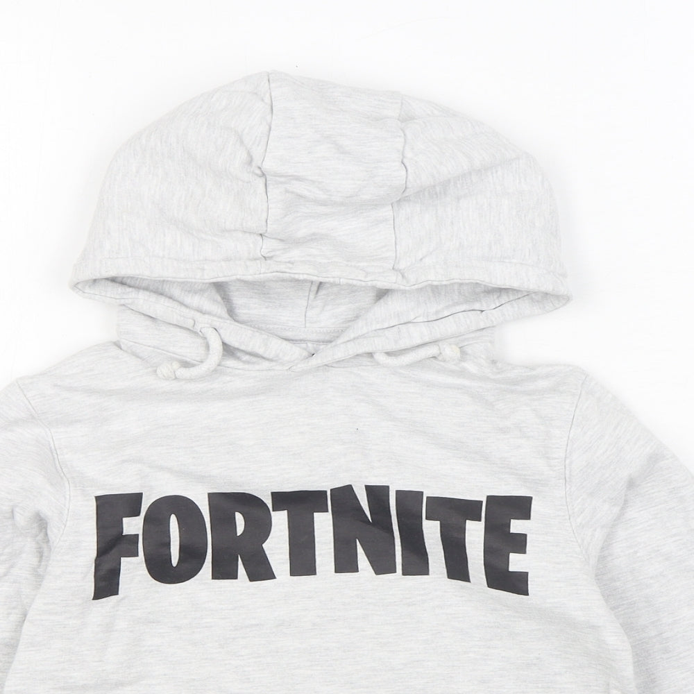 Fortnite  Boys Grey  Cotton Pullover Hoodie Size 7-8 Years  Pullover