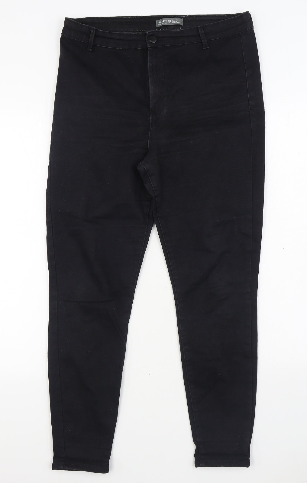 Denim & Co. Womens Black  Cotton Skinny Jeans Size 16 L28 in Regular Zip