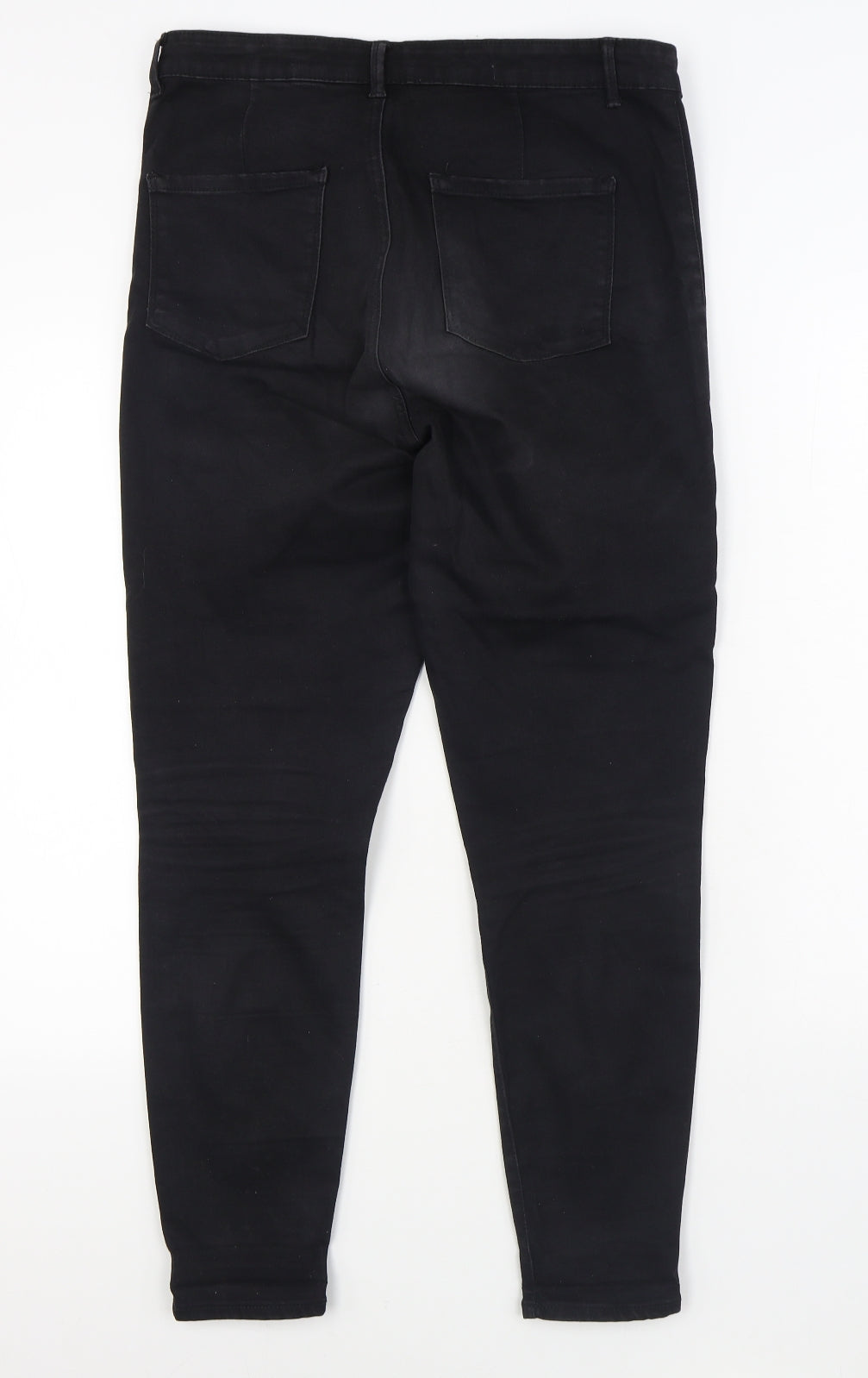 Denim & Co. Womens Black  Cotton Skinny Jeans Size 16 L28 in Regular Zip