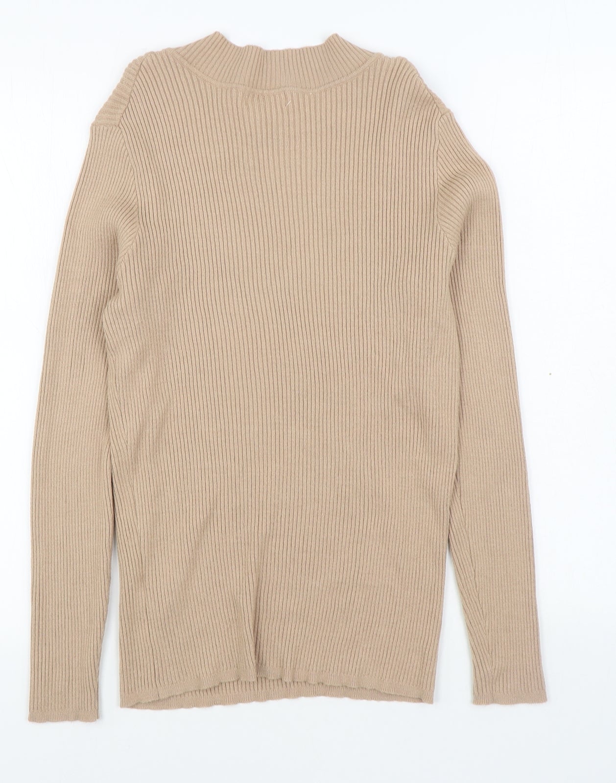 Primark Womens Beige Round Neck  Viscose Pullover Jumper Size XL