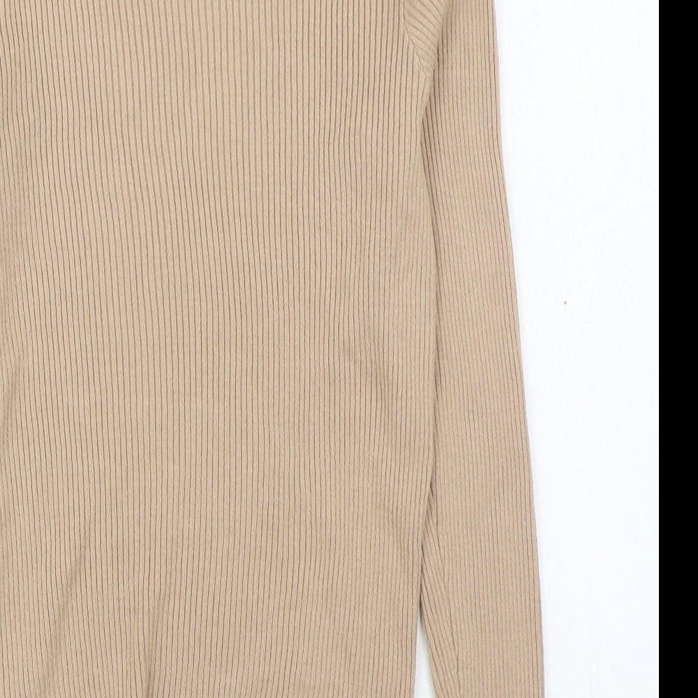 Primark Womens Beige Round Neck  Viscose Pullover Jumper Size XL