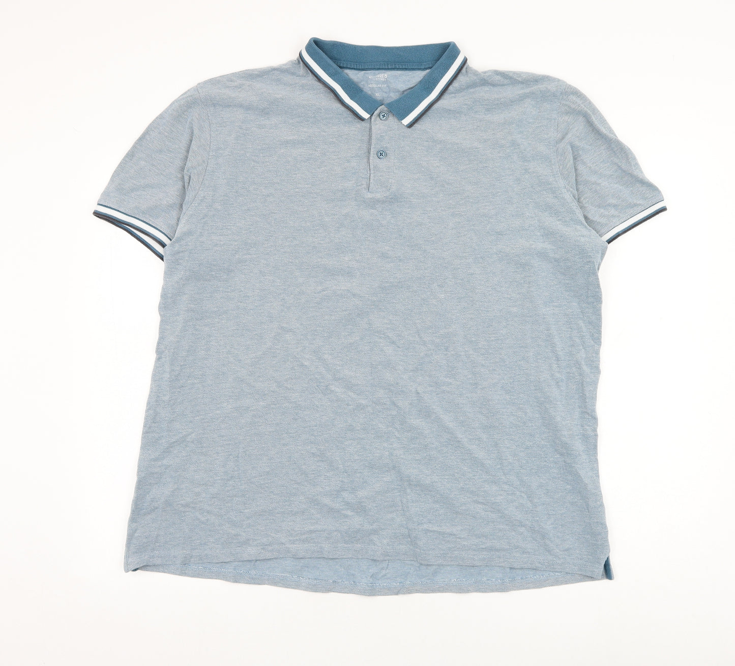 Dunnes Stores Mens Blue  Cotton  Polo Size XL Collared Pullover