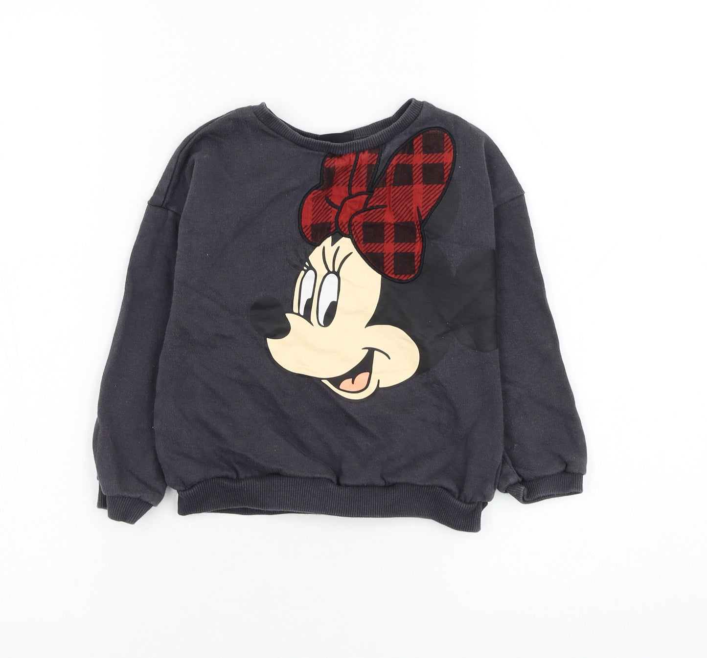 F&F Girls Grey  Cotton Pullover Sweatshirt Size 4-5 Years  Pullover - Minnie Mouse