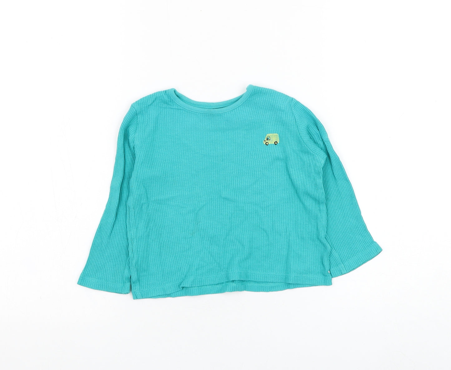 F&F Boys Blue  Cotton Basic T-Shirt Size 18-24 Months Round Neck Pullover