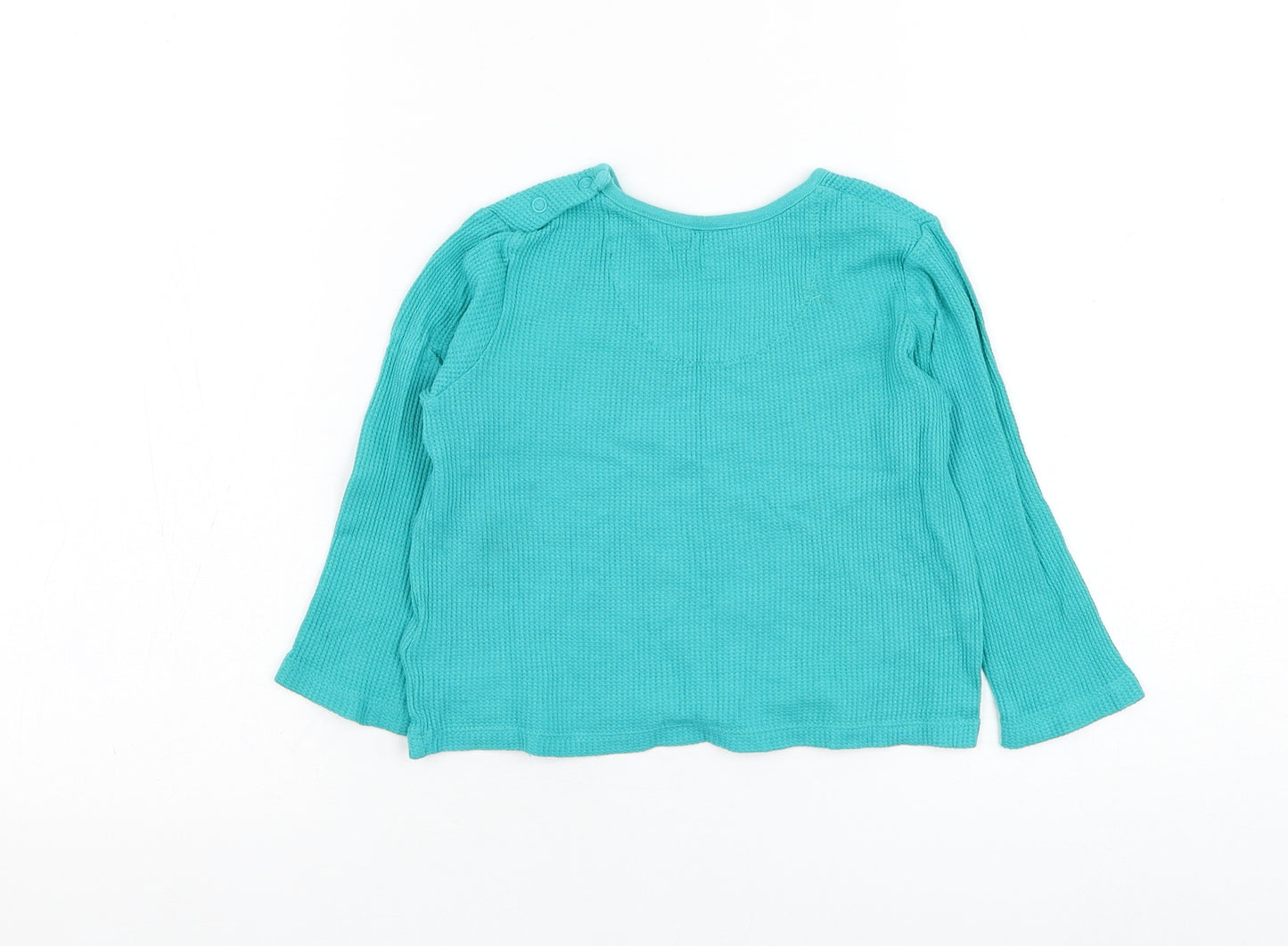 F&F Boys Blue  Cotton Basic T-Shirt Size 18-24 Months Round Neck Pullover