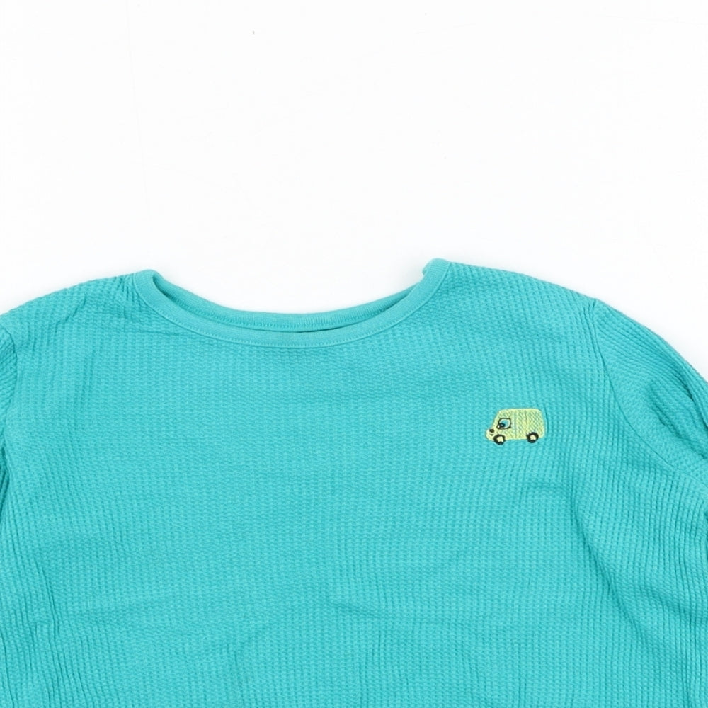 F&F Boys Blue  Cotton Basic T-Shirt Size 18-24 Months Round Neck Pullover