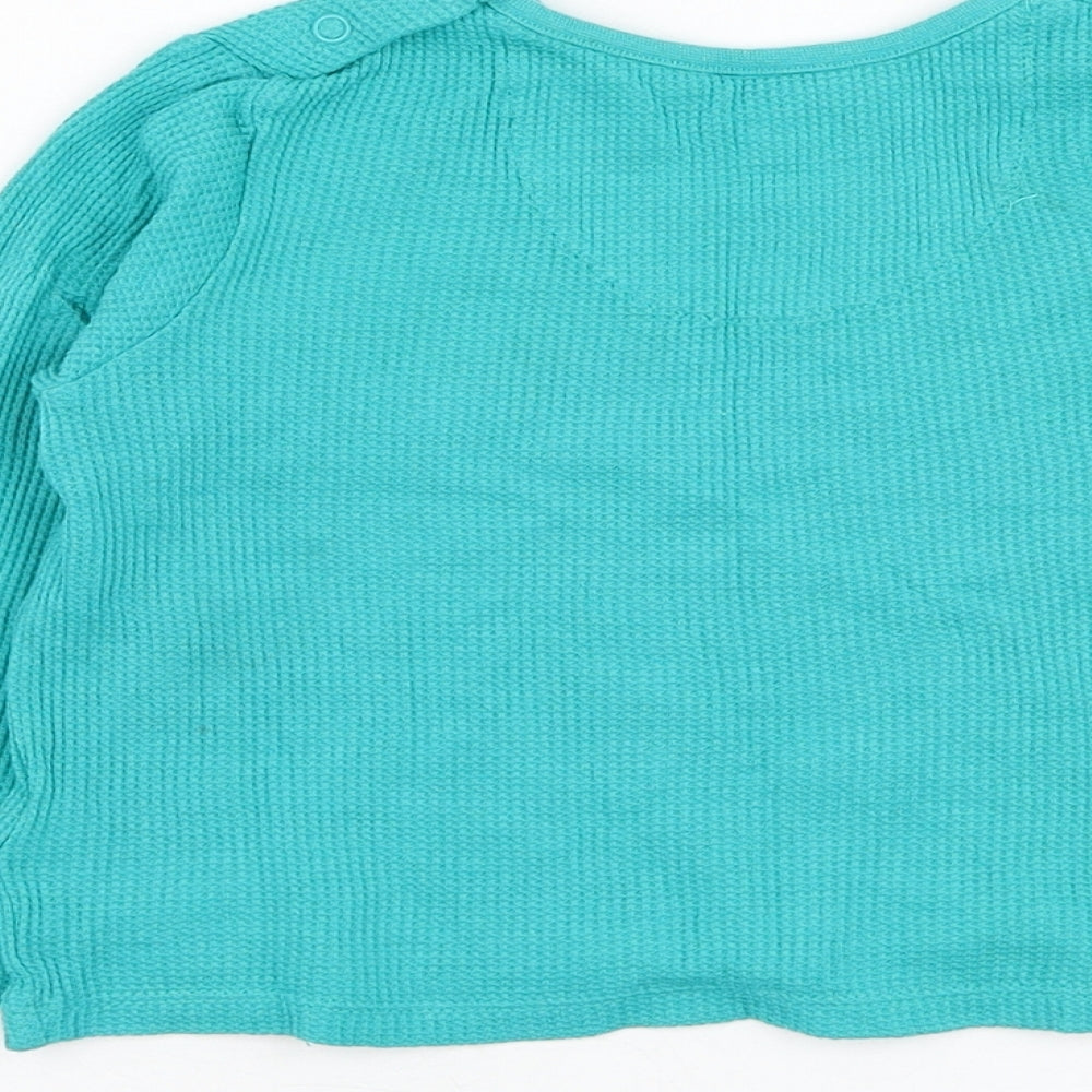 F&F Boys Blue  Cotton Basic T-Shirt Size 18-24 Months Round Neck Pullover