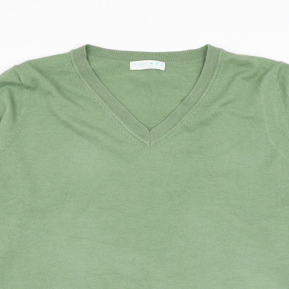 Primark Womens Green V-Neck  Polyester Pullover Jumper Size 12