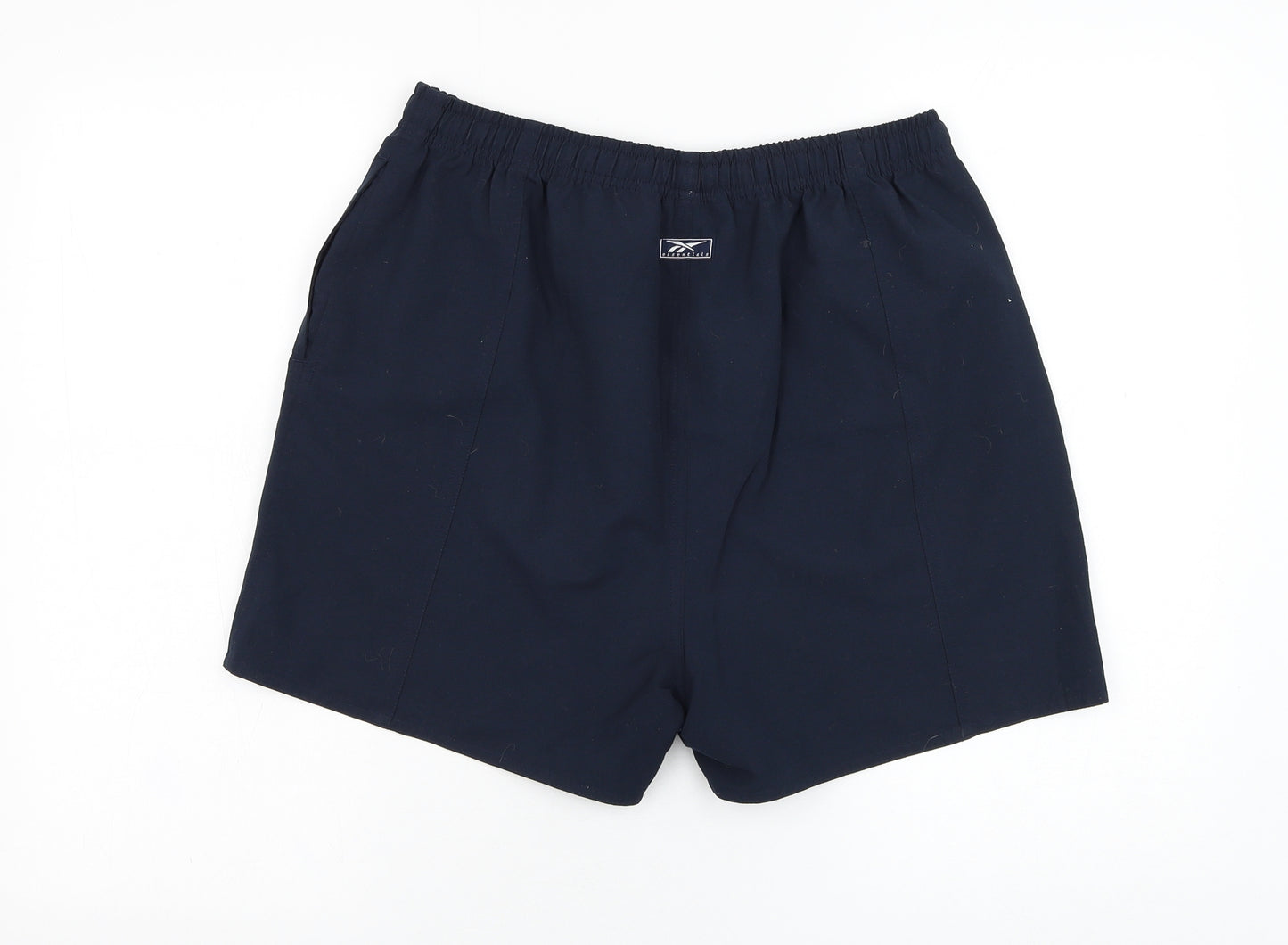 Reebok Womens Blue  Polyester Sweat Shorts Size 14 L3 in Regular Drawstring