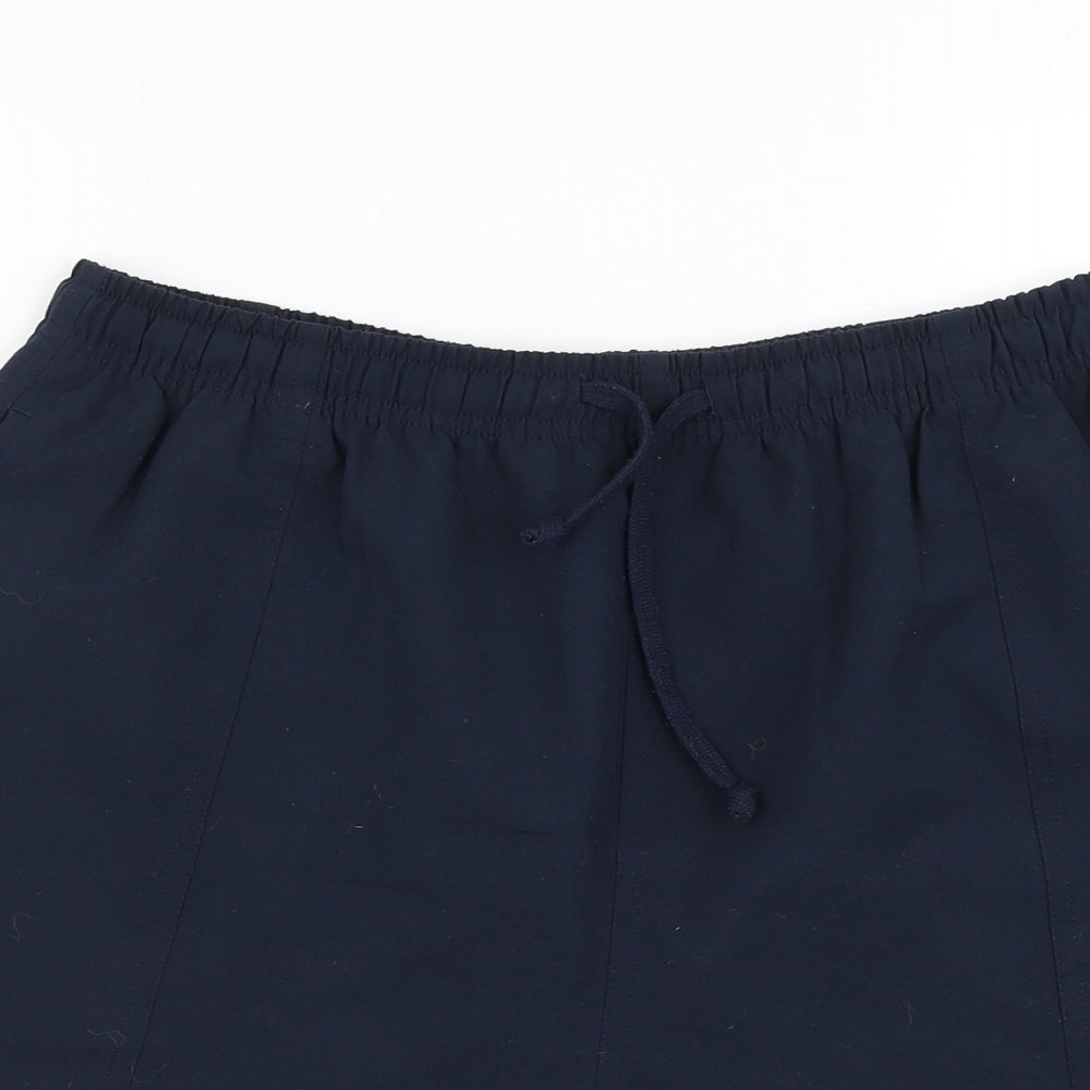 Reebok Womens Blue  Polyester Sweat Shorts Size 14 L3 in Regular Drawstring