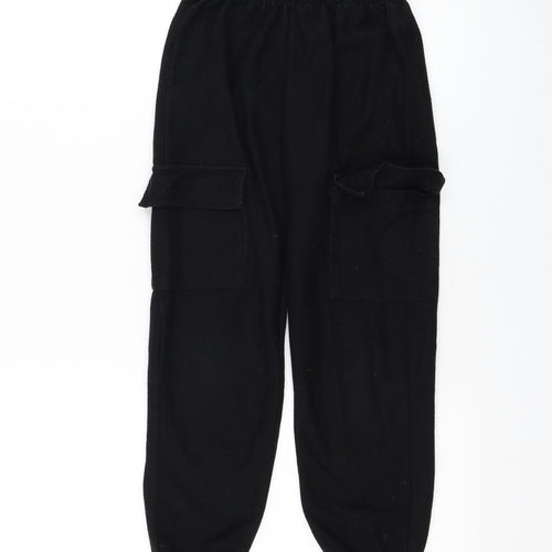 Zara Girls Black  Cotton Jogger Trousers Size 9 Months  Regular Pullover