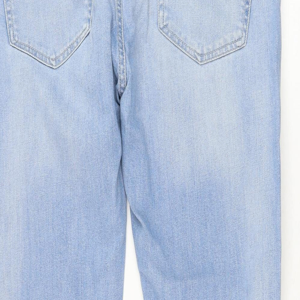 Topman Mens Blue  Cotton Straight Jeans Size 38 in L32 in Regular Zip