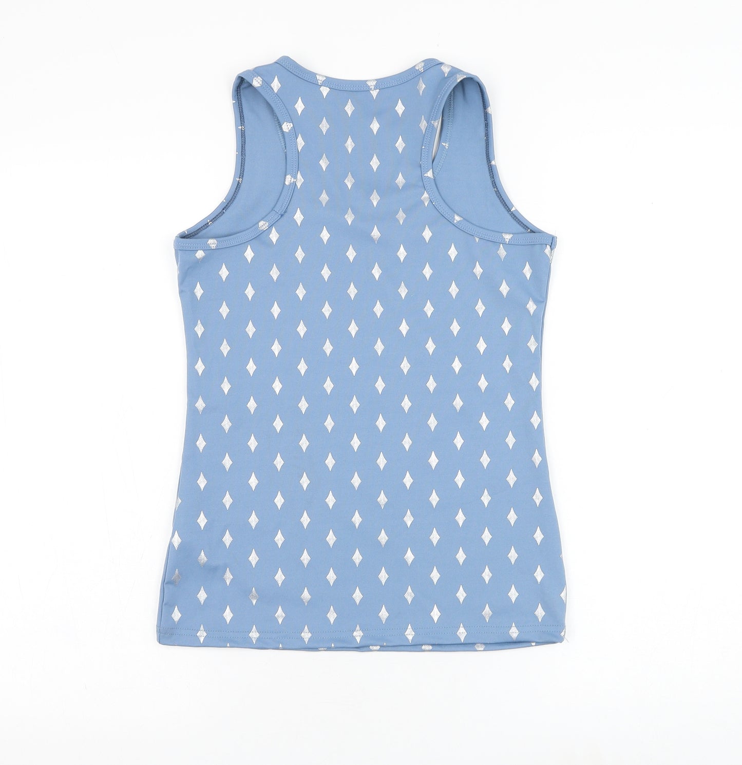 Preworn Womens Blue Geometric Polyamide Basic Tank Size S Round Neck