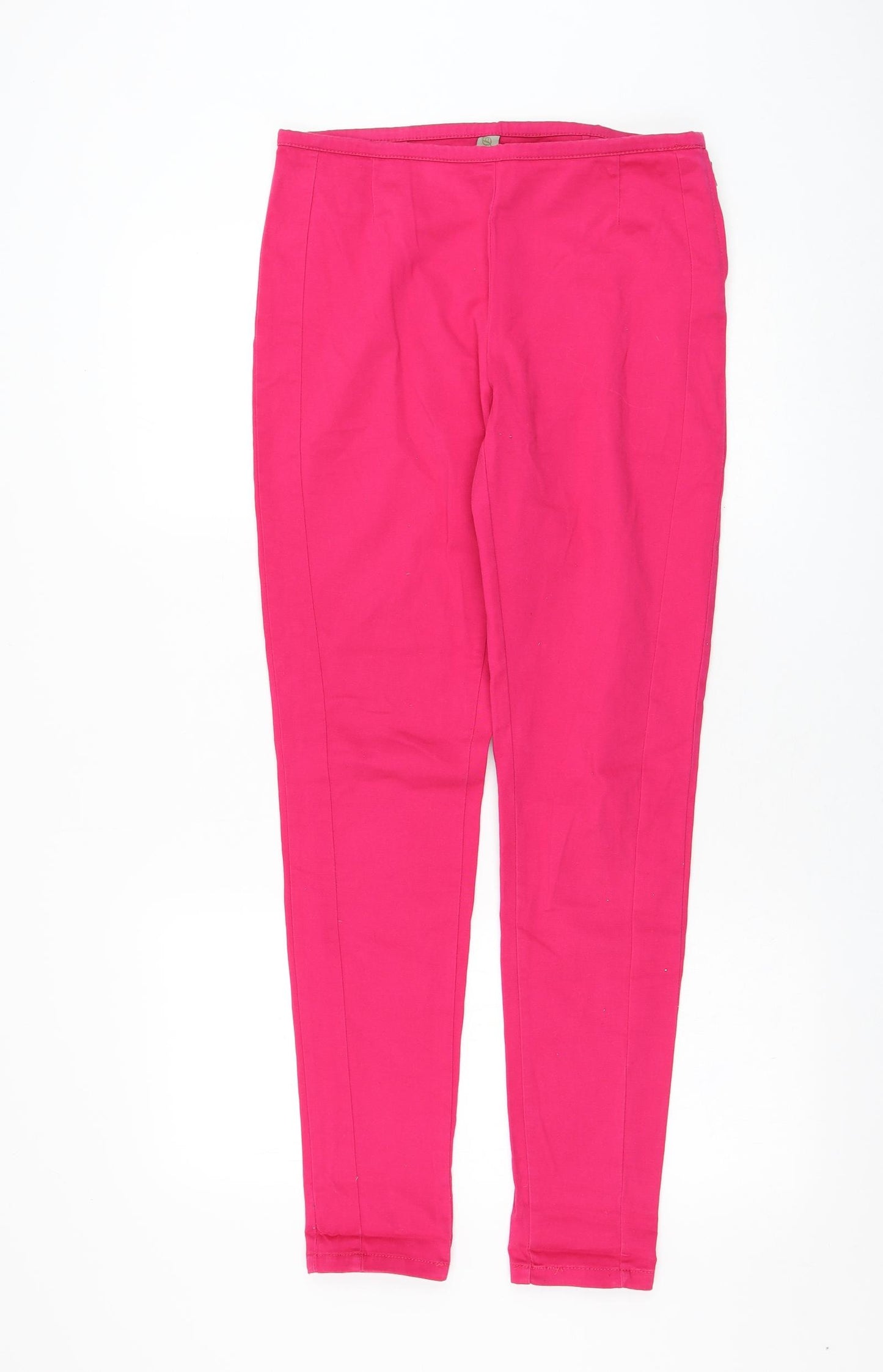 Primark Womens Pink  Cotton Straight Jeans Size 12 L29 in Regular Zip