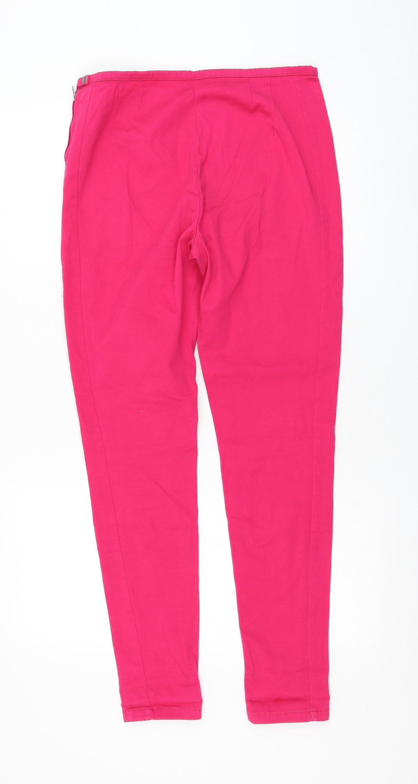 Primark Womens Pink  Cotton Straight Jeans Size 12 L29 in Regular Zip